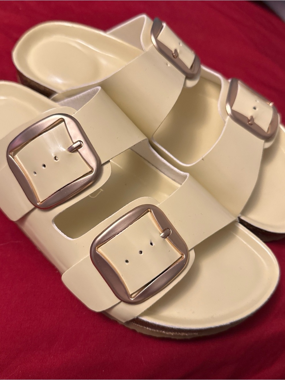BUTTER YELLOW SUFU Double Buckle Slide Sandals